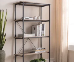 Real Living Rustic 5-Shelf Bookcase -Hot Sale Office Furniture Store 810343917 2