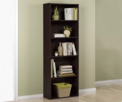 Dark Russet Brown 5-Shelf Bookcase -Hot Sale Office Furniture Store 810367636 3
