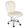 Taylor White Faux Fur Armless Office Chair 1 Taylor White Faux Fur Armless Office Chair -Hot Sale Office Furniture Store 810386283