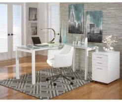 Baraga White L-Shaped Corner Desk -Hot Sale Office Furniture Store 810389269 1