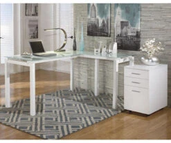 Baraga White L-Shaped Corner Desk -Hot Sale Office Furniture Store 810389269 3