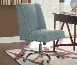 Aqua Square Back Office Chair With Nailhead Trim 9 Aqua Square Back Office Chair With Nailhead Trim -Hot Sale Office Furniture Store 810389622 4