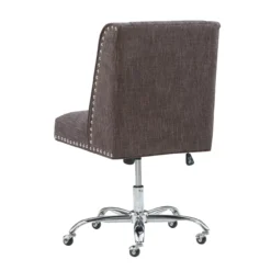 Charcoal Gray Square Back Office Chair With Nailhead Trim 12 Charcoal Gray Square Back Office Chair With Nailhead Trim -Hot Sale Office Furniture Store 810389623 6