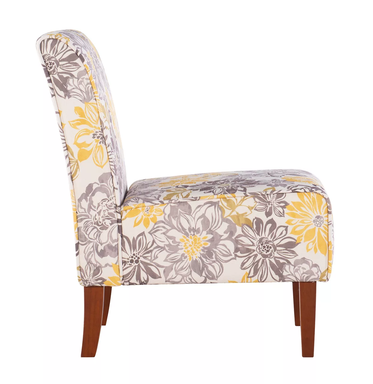 Shleby Gray & Yellow Floral Armless Accent Chair 4 Shleby Gray & Yellow Floral Armless Accent Chair - Image 2