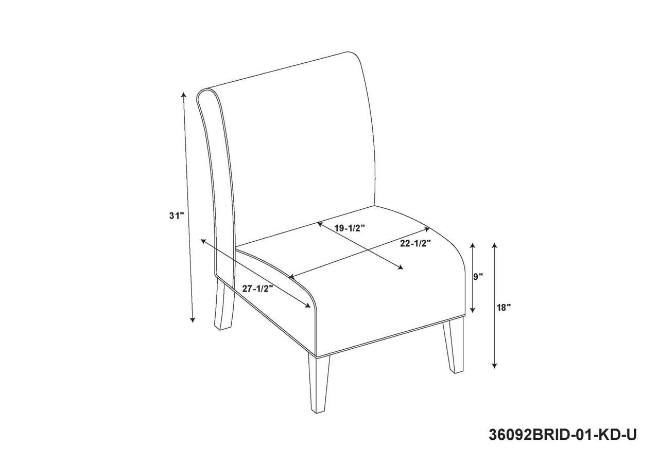 Shleby Gray & Yellow Floral Armless Accent Chair 8 Shleby Gray & Yellow Floral Armless Accent Chair - Image 6