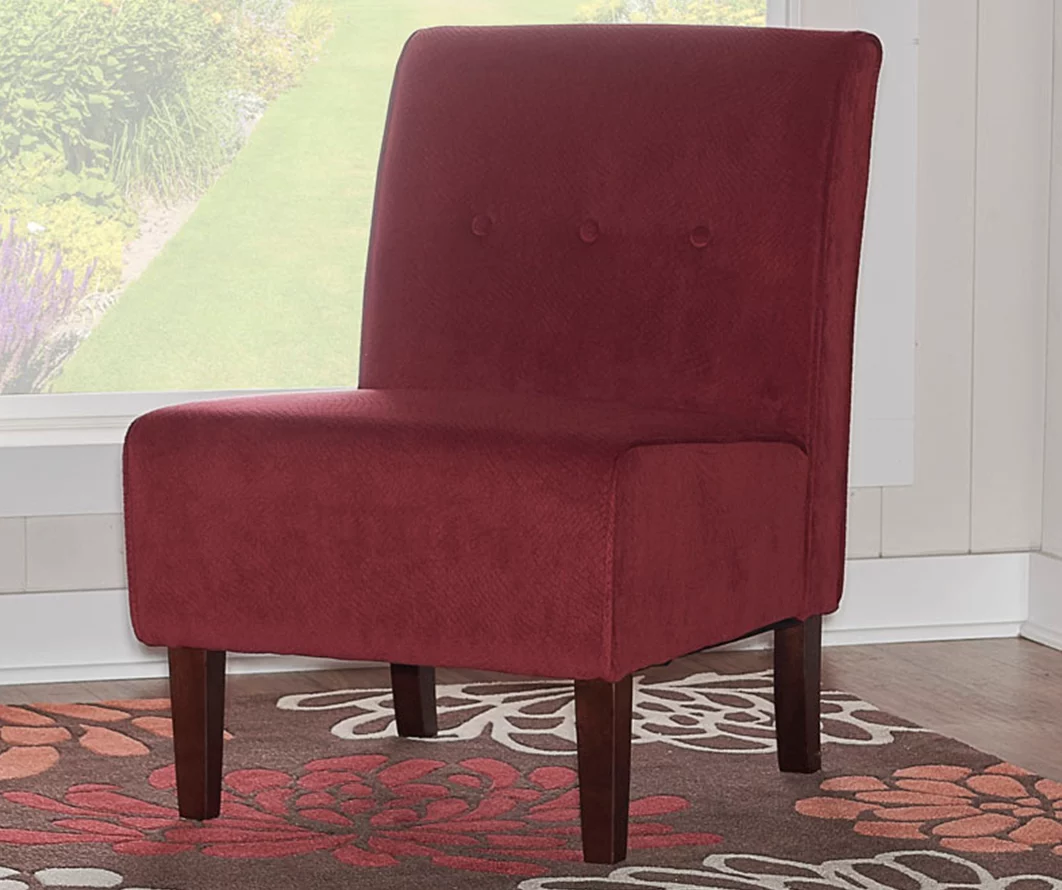 Hannah Red Armless Accent Chair 4 Hannah Red Armless Accent Chair - Image 2