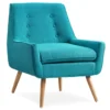 Sara Blue Flannel Mid-Century Accent Chair -Hot Sale Office Furniture Store 810389652 1
