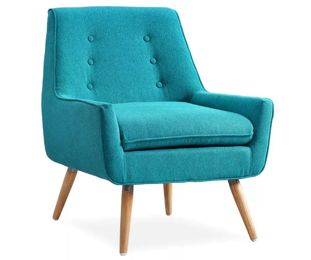 Sara Blue Flannel Mid-Century Accent Chair 3 Sara Blue Flannel Mid-Century Accent Chair
