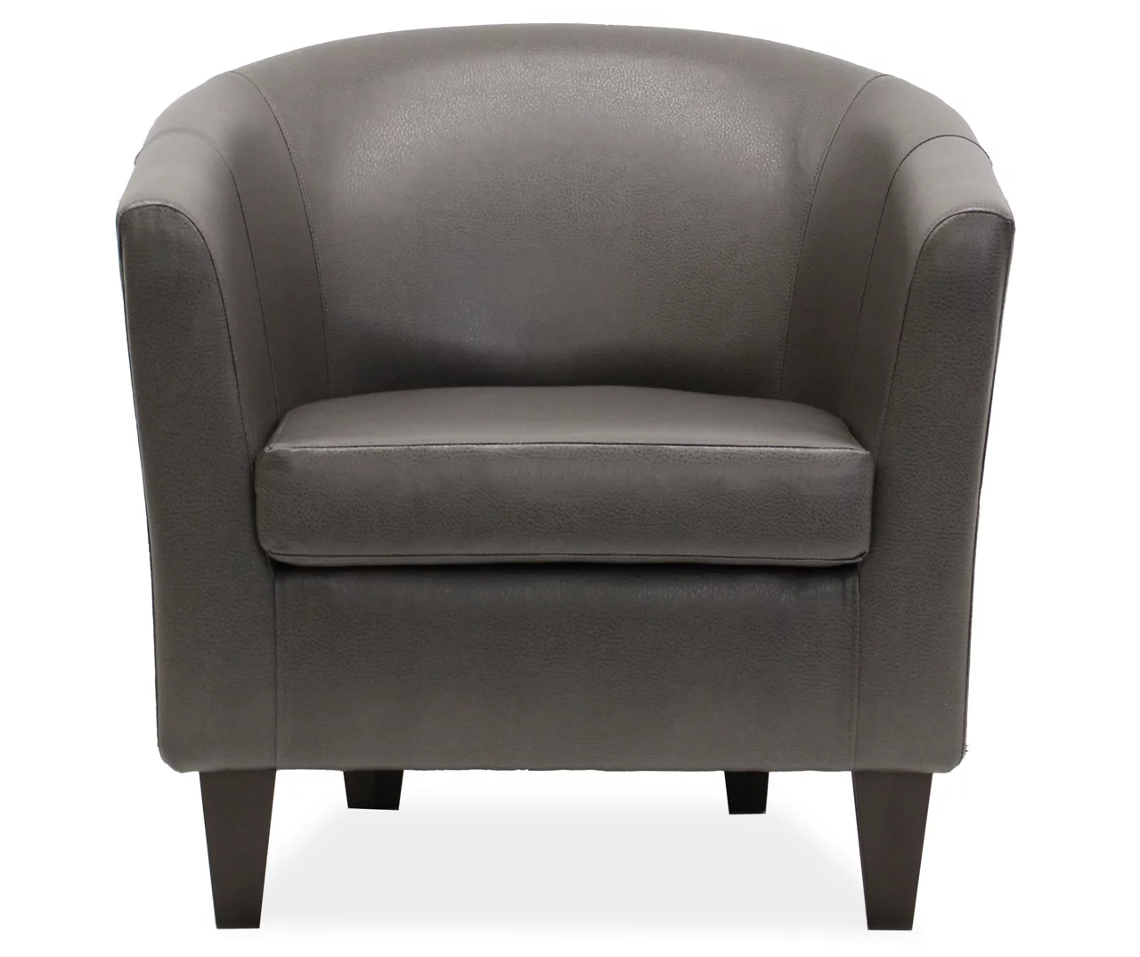 Windko Gray Faux Leather Tub Chair 4 Windko Gray Faux Leather Tub Chair - Image 2
