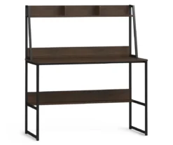 Brown Desk With Hutch