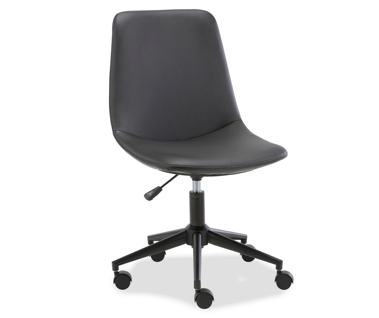 Black Faux Leather Swivel Office Chair 3 Black Faux Leather Swivel Office Chair