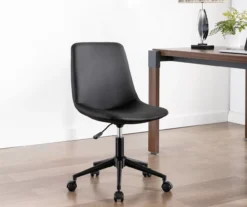 Black Faux Leather Swivel Office Chair 5 Black Faux Leather Swivel Office Chair -Hot Sale Office Furniture Store 810491963