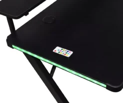 Black LED Gaming Desk With Riser 22 Black LED Gaming Desk With Riser -Hot Sale Office Furniture Store 810499569 5