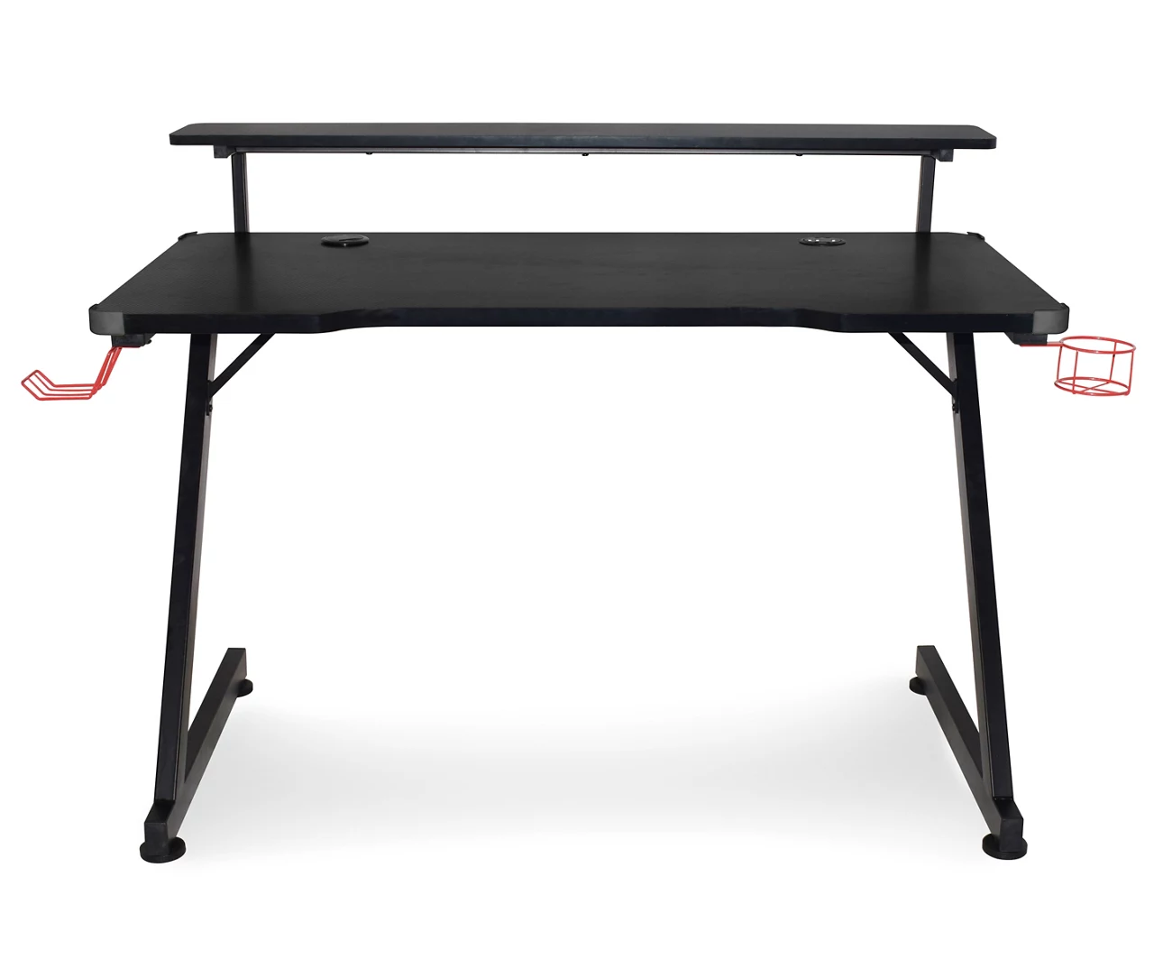 Black LED Gaming Desk With Riser 3 Black LED Gaming Desk With Riser
