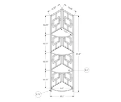 White Square 4-Shelf Corner Bookcase -Hot Sale Office Furniture Store 810512902 3