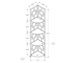 Espresso Square 4-Shelf Corner Bookcase -Hot Sale Office Furniture Store 810512903 3