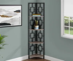 Dark Taupe Square 4-Shelf Corner Bookcase -Hot Sale Office Furniture Store 810512904 1