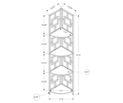 Dark Taupe Square 4-Shelf Corner Bookcase -Hot Sale Office Furniture Store 810512904 3