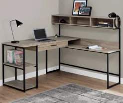 Dark Taupe & Black L-Shaped Corner Desk 8 Dark Taupe & Black L-Shaped Corner Desk -Hot Sale Office Furniture Store 810512936 1