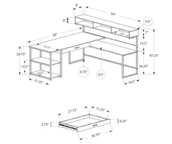Dark Taupe & Black L-Shaped Corner Desk 9 Dark Taupe & Black L-Shaped Corner Desk -Hot Sale Office Furniture Store 810512936 3
