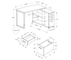 Gray Reversible L-Shaped Corner Desk -Hot Sale Office Furniture Store 810512938 3