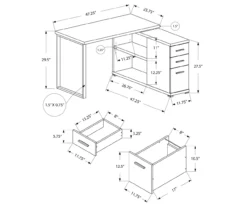 White Reversible L-Shaped Corner Desk -Hot Sale Office Furniture Store 810512940 3