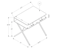 Silver & White Writing Desk 9 Silver & White Writing Desk -Hot Sale Office Furniture Store 810512942 3