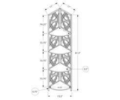 Monarch Geometric 4-Shelf Corner Bookcase -Hot Sale Office Furniture Store 810512945 3