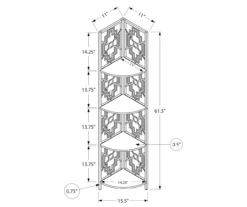 Monarch Geometric 4-Shelf Corner Bookcase -Hot Sale Office Furniture Store 810512946 3