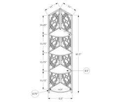 Monarch Geometric 4-Shelf Corner Bookcase -Hot Sale Office Furniture Store 810512947 3
