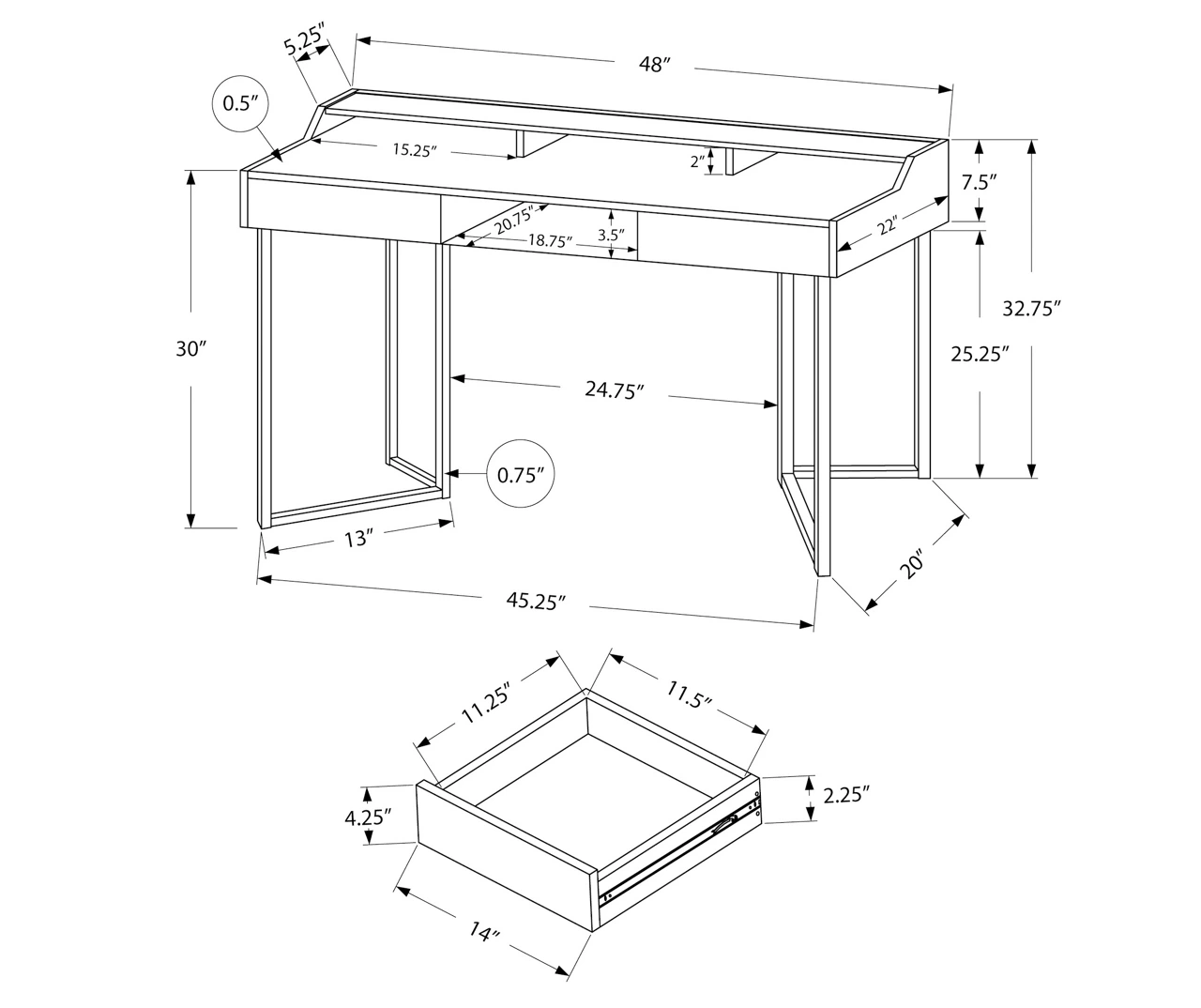Monarch Office Desk With Riser 6 Monarch Office Desk With Riser - Image 4