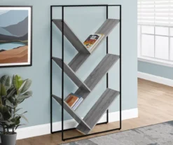 Gray 5-Shelf Slanted Bookcase 8 Gray 5-Shelf Slanted Bookcase -Hot Sale Office Furniture Store 810512987 1