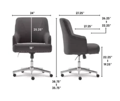 Leighton Dark Gray Memory Foam Fabric Office Chair -Hot Sale Office Furniture Store 810513537 3
