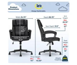 Hannah Black Bonded Leather Office Chair -Hot Sale Office Furniture Store 810513552 A0 3