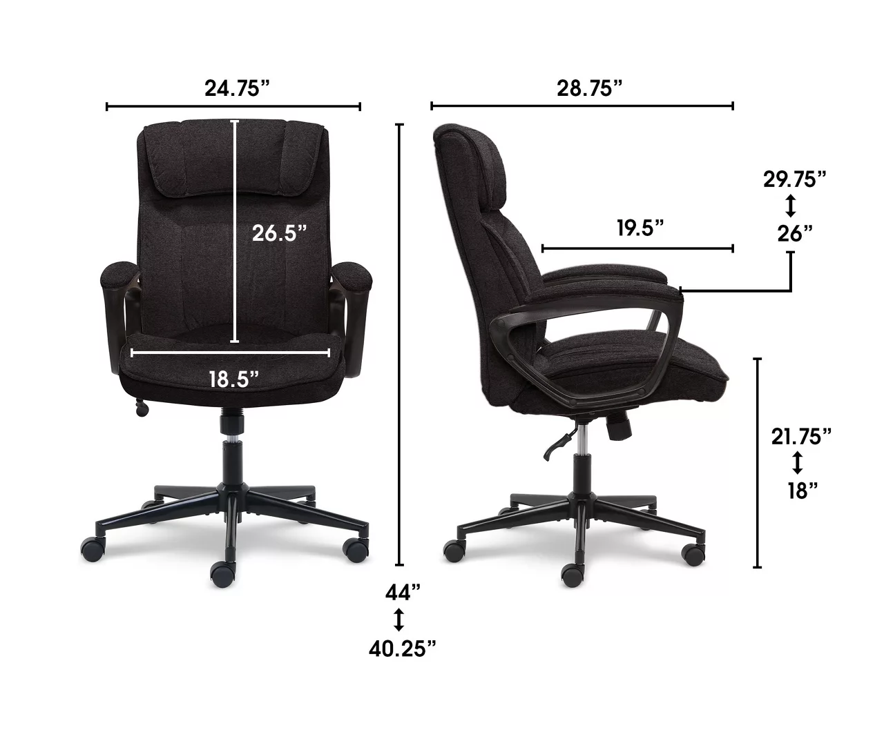 Hannah Charcoal Gray Microfiber Office Chair 21 Hannah Charcoal Gray Microfiber Office Chair - Image 19