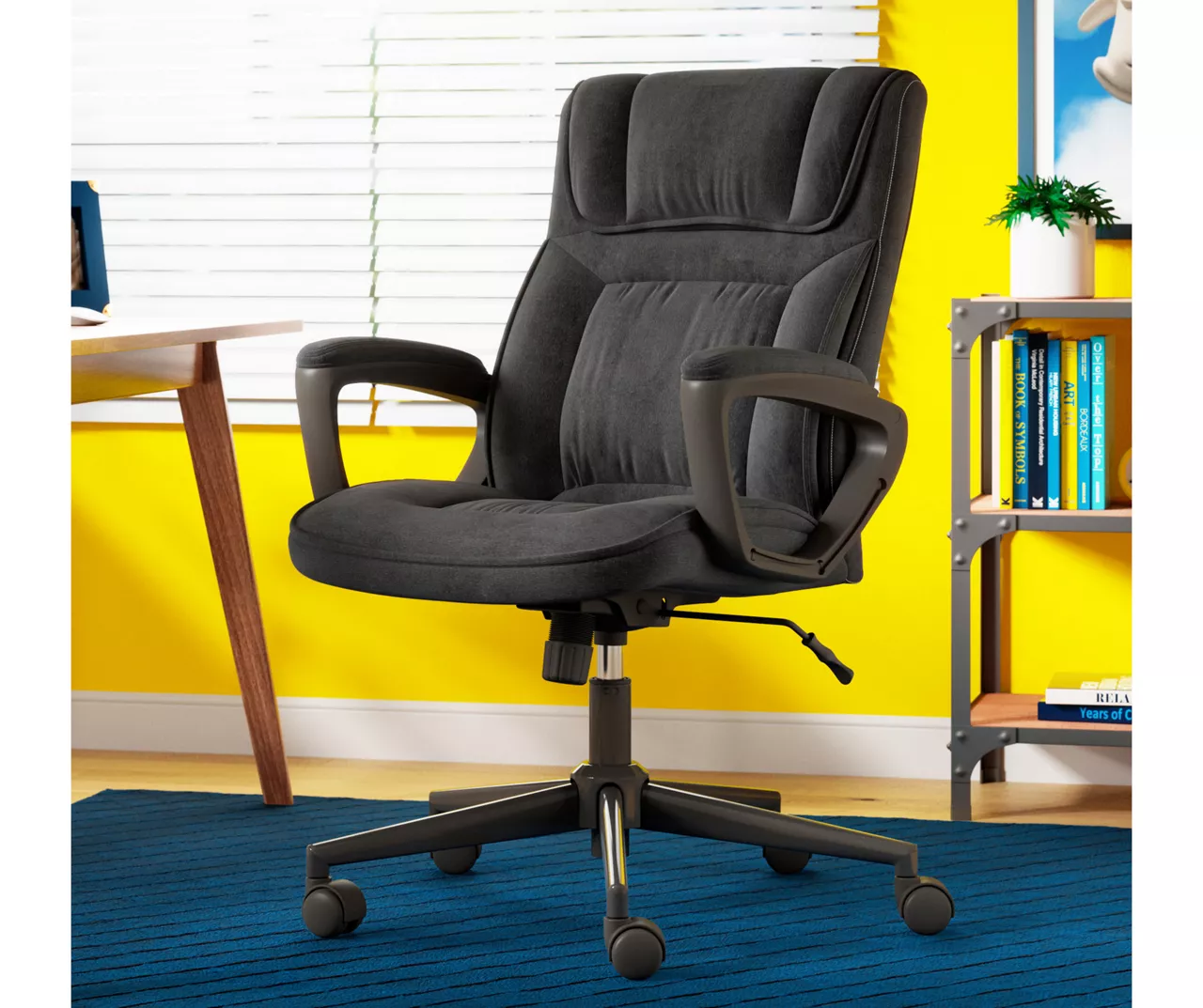 Hannah Charcoal Gray Microfiber Office Chair 5 Hannah Charcoal Gray Microfiber Office Chair - Image 3
