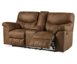 Boxberg Bark Faux Leather Reclining Console Loveseat -Hot Sale Office Furniture Store 810519667 1