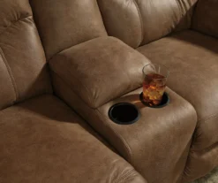 Boxberg Bark Faux Leather Reclining Console Loveseat -Hot Sale Office Furniture Store 810519667 3