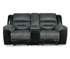 Earhart Faux Leather Reclining Console Loveseat