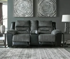 Earhart Faux Leather Reclining Console Loveseat -Hot Sale Office Furniture Store 810519695 3