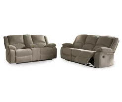Draycoll Pewter Reclining Console Loveseat -Hot Sale Office Furniture Store 810519717 810519716