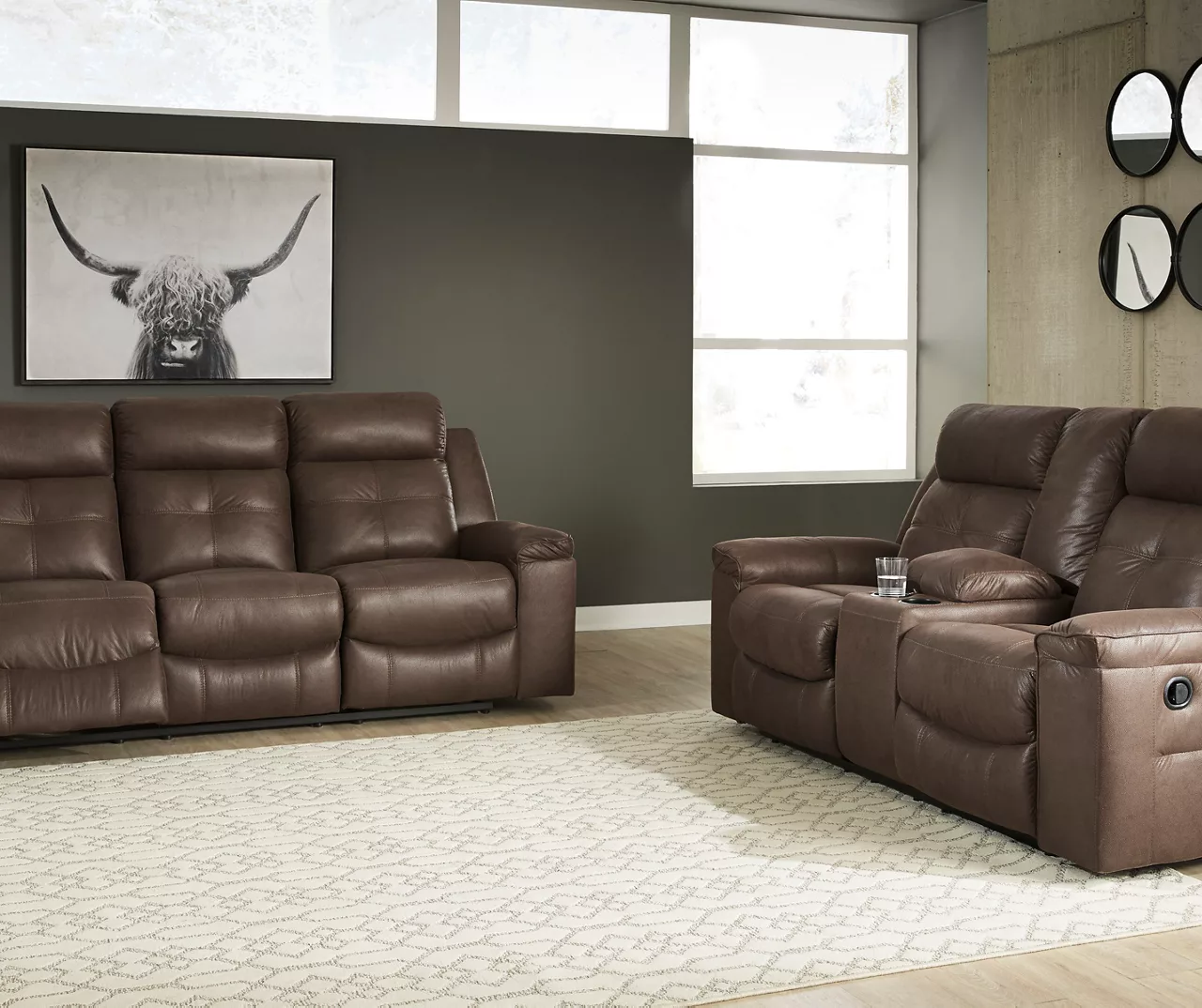 Jesolo Coffee Brown Reclining Console Loveseat 5 Jesolo Coffee Brown Reclining Console Loveseat - Image 4