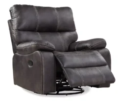 New Albany Dark Graphite Leather Look Micro Suede Swivel Reclining Glider