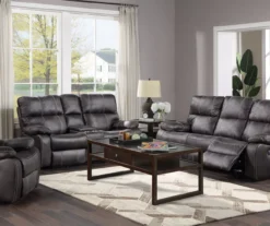 New Albany Dark Graphite Leather Look Micro Suede Swivel Reclining Glider -Hot Sale Office Furniture Store 810519941 10