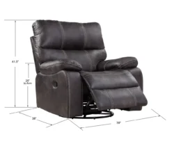 New Albany Dark Graphite Leather Look Micro Suede Swivel Reclining Glider -Hot Sale Office Furniture Store 810519941 4