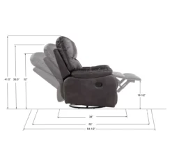 New Albany Dark Graphite Leather Look Micro Suede Swivel Reclining Glider -Hot Sale Office Furniture Store 810519941 5