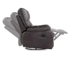 New Albany Dark Graphite Leather Look Micro Suede Swivel Reclining Glider -Hot Sale Office Furniture Store 810519941 7