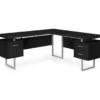 Black & Silver 3-Drawer L-Shaped Corner Desk 2 Black & Silver 3-Drawer L-Shaped Corner Desk -Hot Sale Office Furniture Store 810527323 2