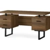 60" Walnut Woodgrain & Black Floating Desk 1 60" Walnut Woodgrain & Black Floating Desk -Hot Sale Office Furniture Store 810527324 2