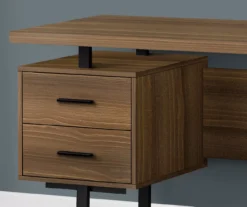 60" Walnut Woodgrain & Black Floating Desk -Hot Sale Office Furniture Store 810527324 3